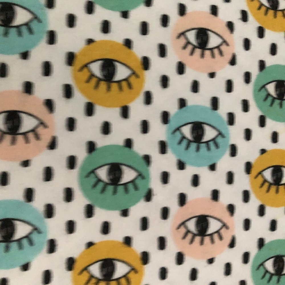 🛒 $23 Flannel Fabric Craft Material - 4 1/2 yards Eye Print #10